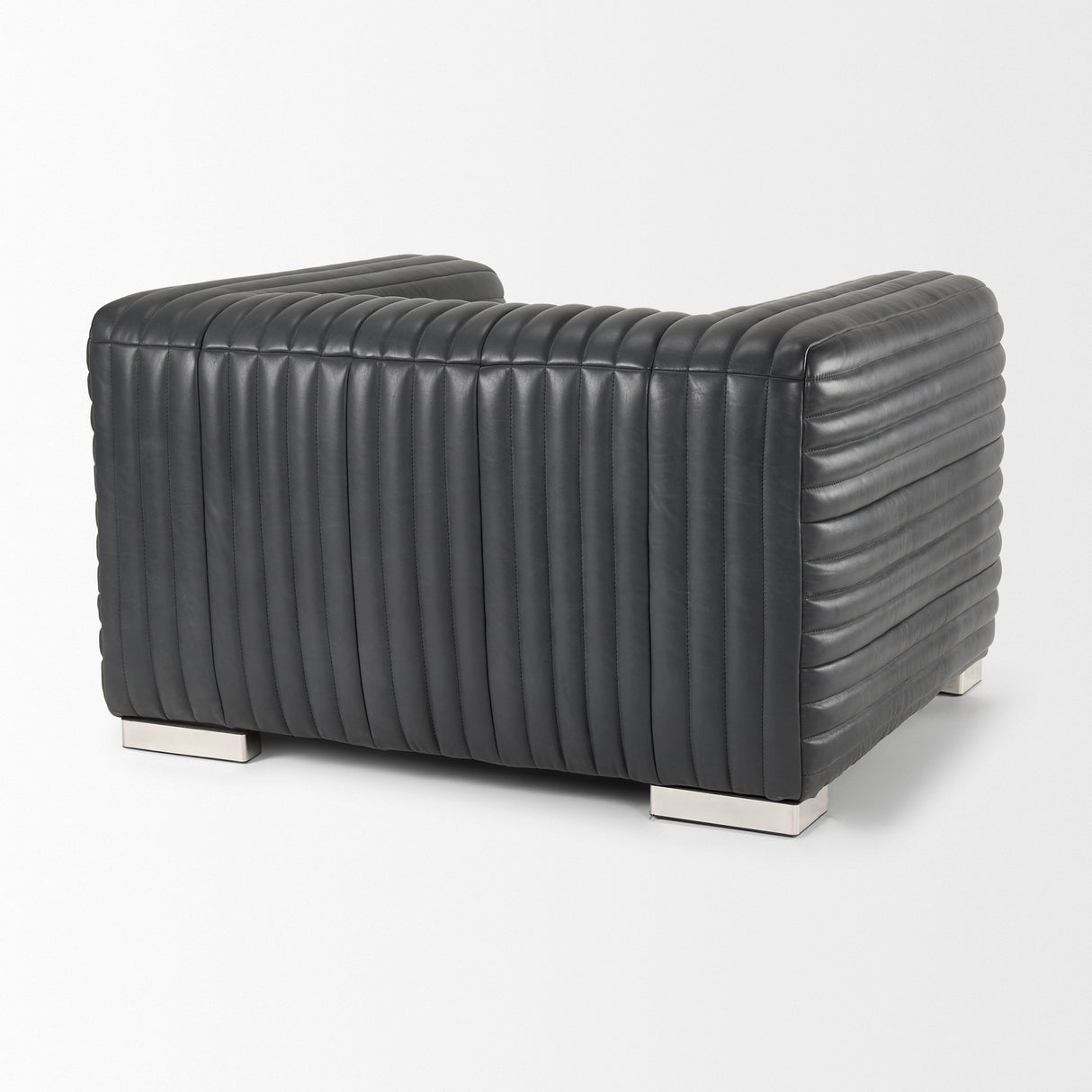 Ricciardo Black Leather Upholstered Arm Chair from Mercana - Luna Furniture