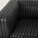 Ricciardo Black Leather Upholstered Arm Chair from Mercana - Luna Furniture