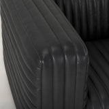 Ricciardo Black Leather Upholstered Arm Chair from Mercana - Luna Furniture