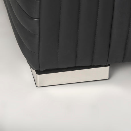 Ricciardo Black Leather Upholstered Arm Chair from Mercana - Luna Furniture