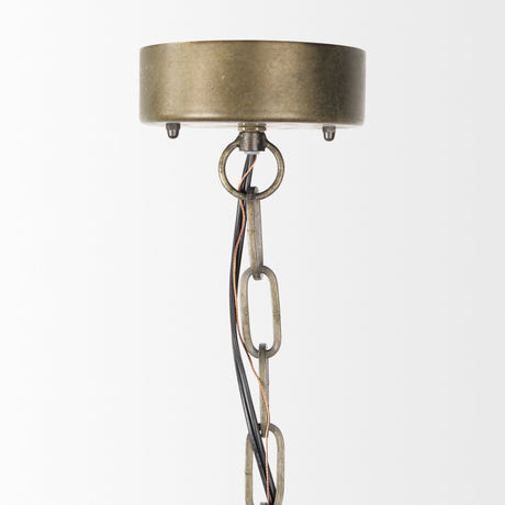 Kiley Warm Wood Basket Lantern Pendant Light from Mercana - Luna Furniture