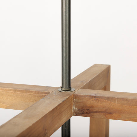 Kiley Warm Wood Basket Lantern Pendant Light from Mercana - Luna Furniture