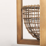 Kiley Warm Wood Basket Lantern Pendant Light from Mercana - Luna Furniture