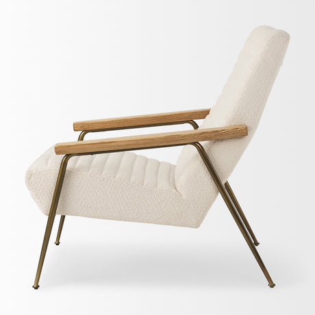 Grosjean Cream Boucle Accent Chair from Mercana - Luna Furniture