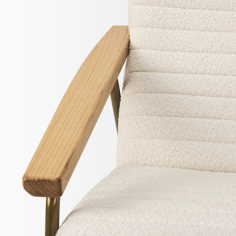 Grosjean Cream Boucle Accent Chair from Mercana - Luna Furniture