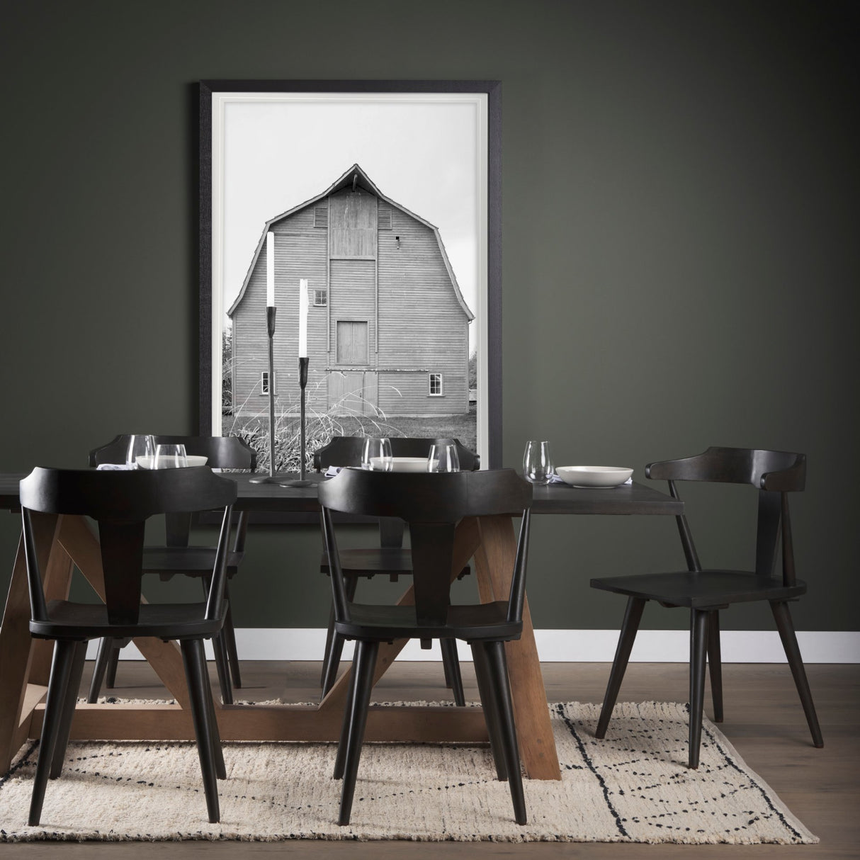Grey & White Barn Ii by Mercana Studio Hand Embellished Textured Framed Photo Art Print Matted under from Mercana - Luna Furniture