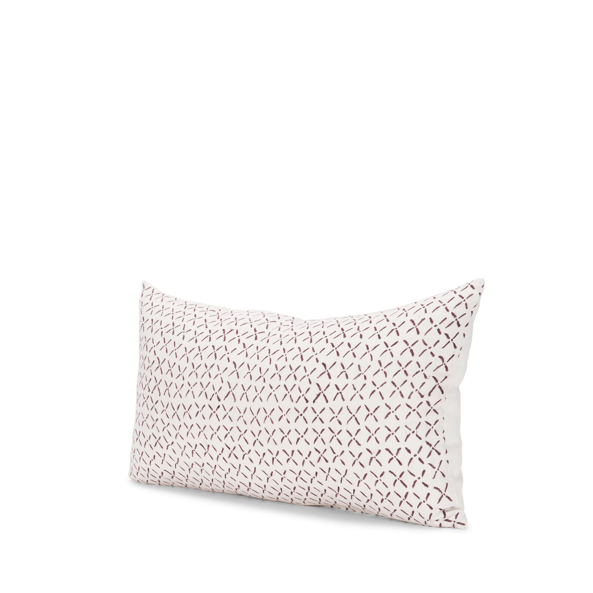 Jayden Cream w/ Merlot Print Linen Lumbar Decorative Pillow Cover from Mercana - Luna Furniture