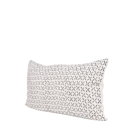 Jayden Cream w/ Black Print Linen Lumbar Decorative Pillow Cover from Mercana - Luna Furniture