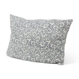 Jayne Cream w/ Indigo Print Linen Lumbar Decorative Pillow Cover from Mercana - Luna Furniture