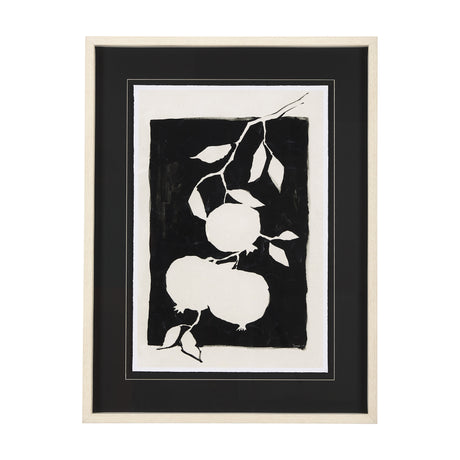 Pomegranate Branch Silhouette by Mercana Studio Hand Embellished Framed Art Print Matted under Glass from Mercana - Luna Furniture