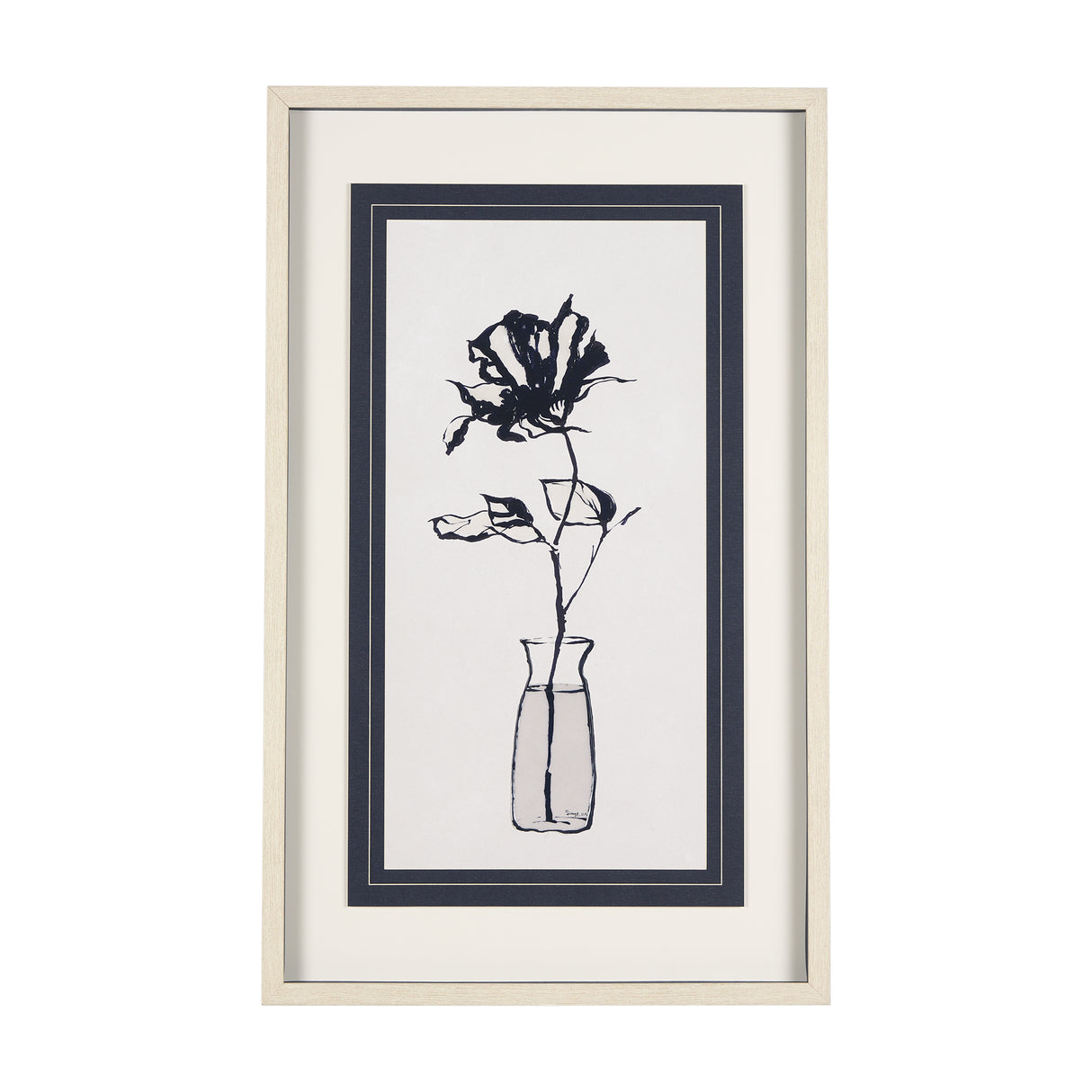 Sapphire Vase II by Mercana Studio a Hand Embellished Textured Framed Art Print Matted under Glass from Mercana - Luna Furniture
