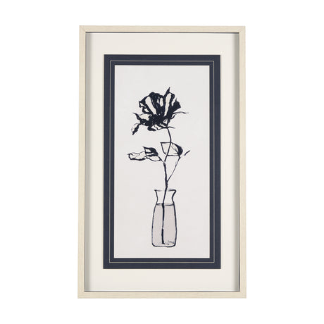 Sapphire Vase II by Mercana Studio a Hand Embellished Textured Framed Art Print Matted under Glass from Mercana - Luna Furniture