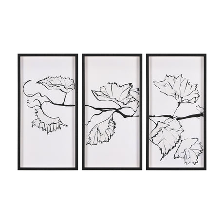 Begonia Vine (Left) by Mercana Studio Hand Embellished Textured Framed Art Print Matted under Glass from Mercana - Luna Furniture