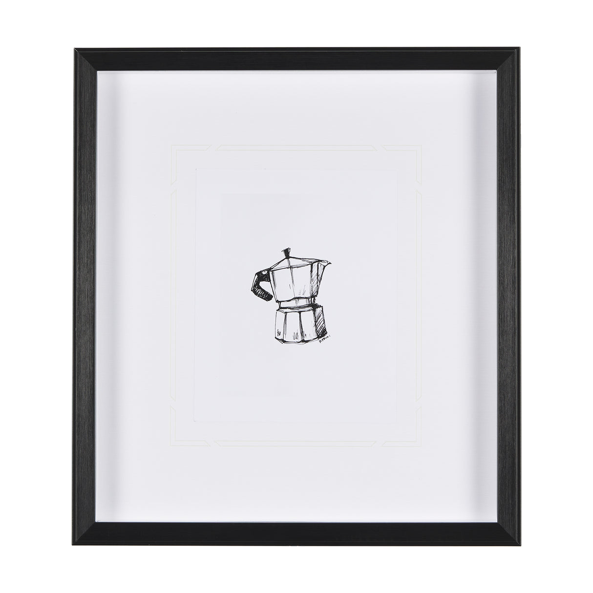 Stove Top Espresso Maker by Simeng a Framed Art Print Matted under Glass from Mercana - Luna Furniture