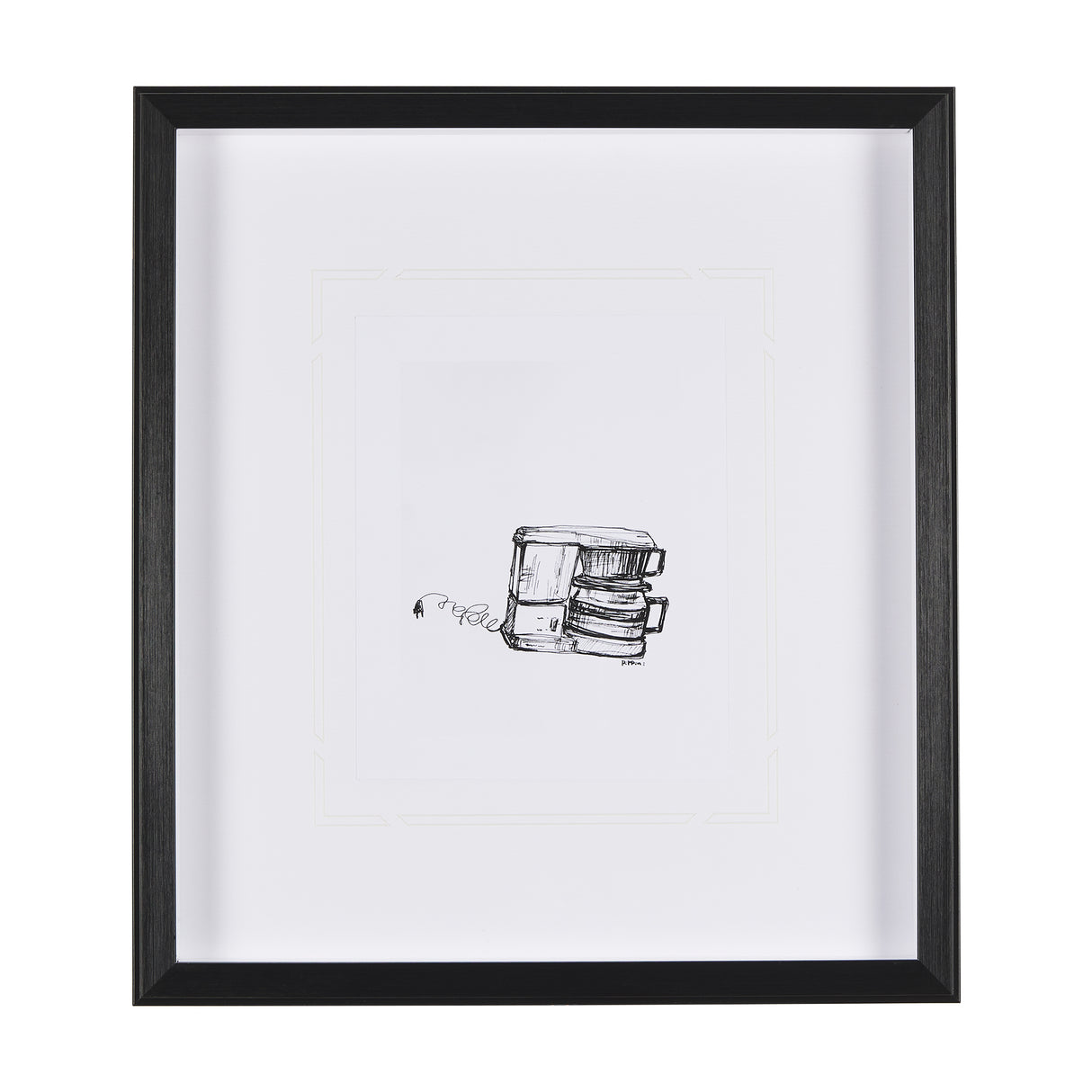 Drip Coffee Maker by Simeng a Framed Art Print Matted under Glass from Mercana - Luna Furniture