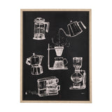 Coffee Maker Study by Mercana Studio a Hand Embellished Textured Framed Art Print Matted under Glass from Mercana - Luna Furniture