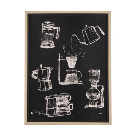 Coffee Maker Study by Mercana Studio a Hand Embellished Textured Framed Art Print Matted under Glass from Mercana - Luna Furniture