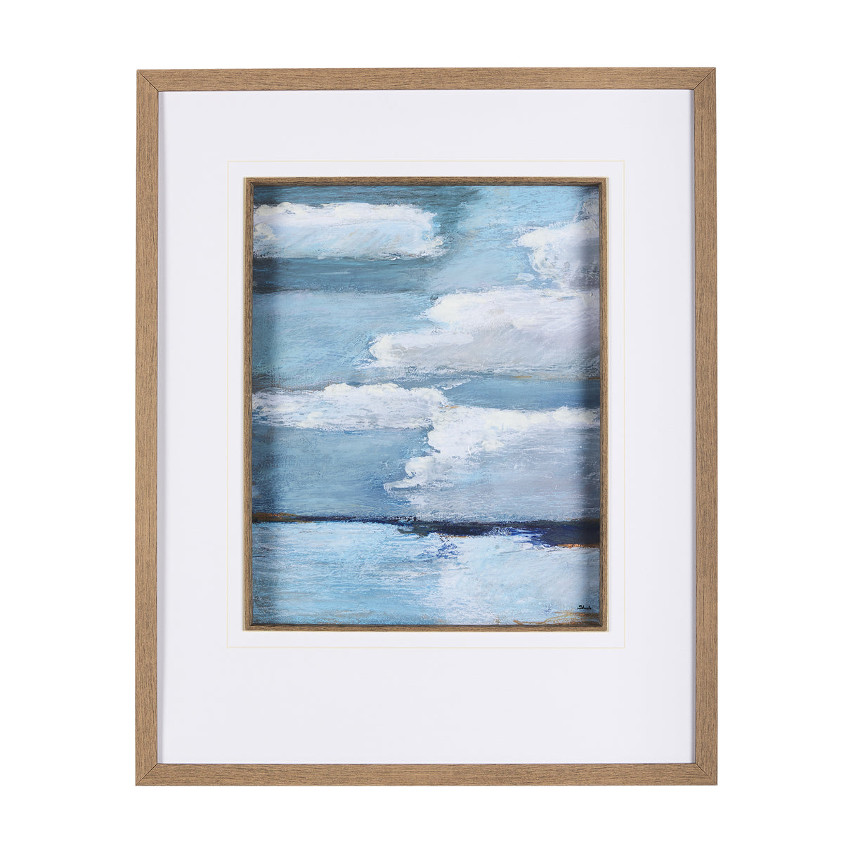 Cloud Bay II by Mercana Studio a Hand Embellished Textured Framed Art Print Matted under Glass from Mercana - Luna Furniture