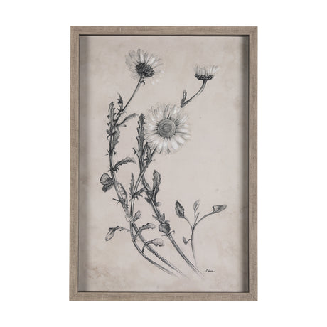 Chamomile Drawing I by Mercana Studio Hand Embellished Textured Framed Art Print Matted under Glass from Mercana - Luna Furniture