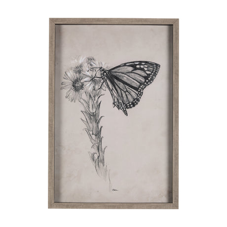 Wild Aster Monarch Butterfly III Mercana Studio Hand Embellished Framed Art Print Matted under Glass from Mercana - Luna Furniture