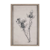 Thistle With Bumblebee Drawing IV Mercana Studio Hand Embellished Framed Art Print Matted under Glas from Mercana - Luna Furniture
