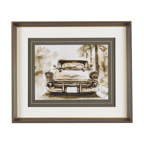 Vintage Car Picture IV by Mercana Studio Hand Embellished Framed Art Print Matted under Glass from Mercana - Luna Furniture