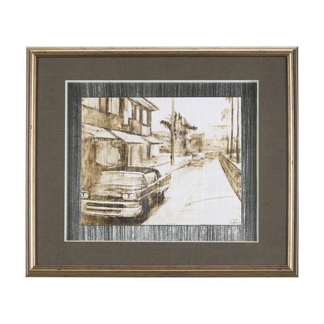 Vintage Car Picture I by Mercana Studio Hand Embellished Textured Framed Art Print Matted under Glas from Mercana - Luna Furniture