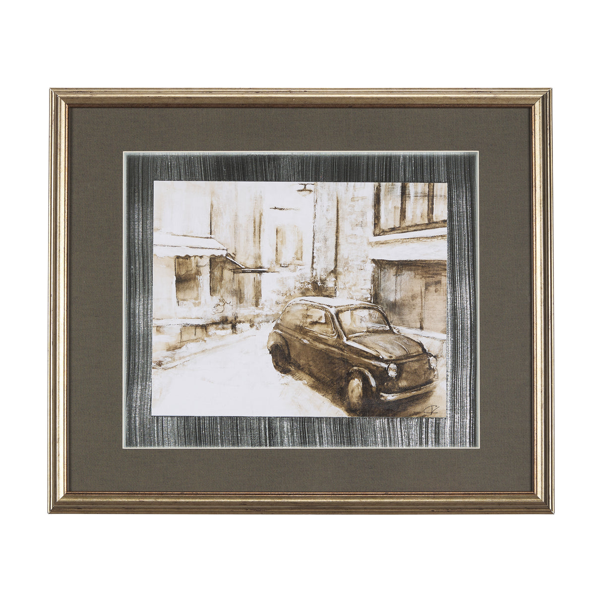 Vintage Car Picture II by Mercana Studio Hand Embellished Framed Art Print Matted under Glass from Mercana - Luna Furniture