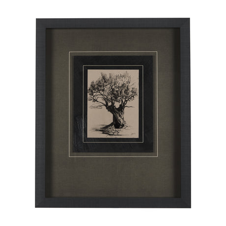 Tree Drawing I by Mercana Studio a Hand Embellished Textured Framed Art Print Matted under Glass from Mercana - Luna Furniture