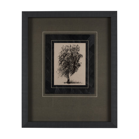 Tree Drawing II by Mercana Studio a Hand Embellished Textured Framed Art Print Matted under Glass from Mercana - Luna Furniture