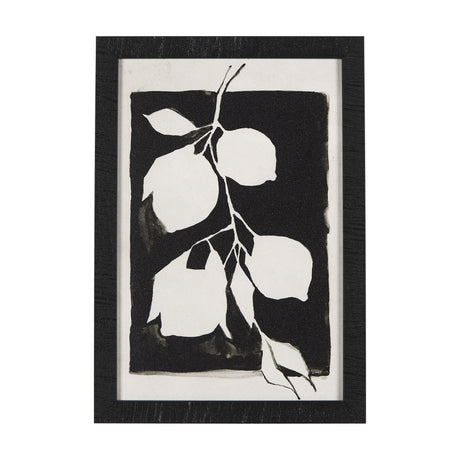 Lemon Branch Silhouette by Mercana Studio a Hand Embellished Textured Framed Art Print from Mercana - Luna Furniture