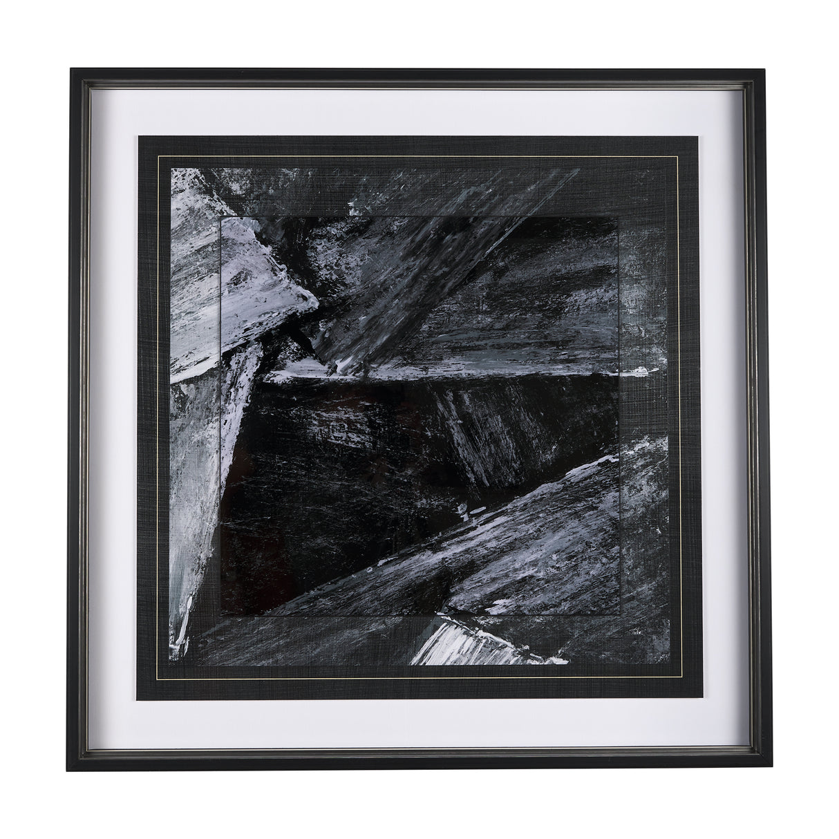 Black Composition II by Mercana Studio Hand Embellished Textured Framed Art Print Matted under Glass from Mercana - Luna Furniture