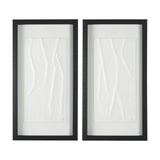 White Vines I (SET OF 2) by Studio M a handmade Original Framed 3D Textured Artwork under Glass from Mercana - Luna Furniture
