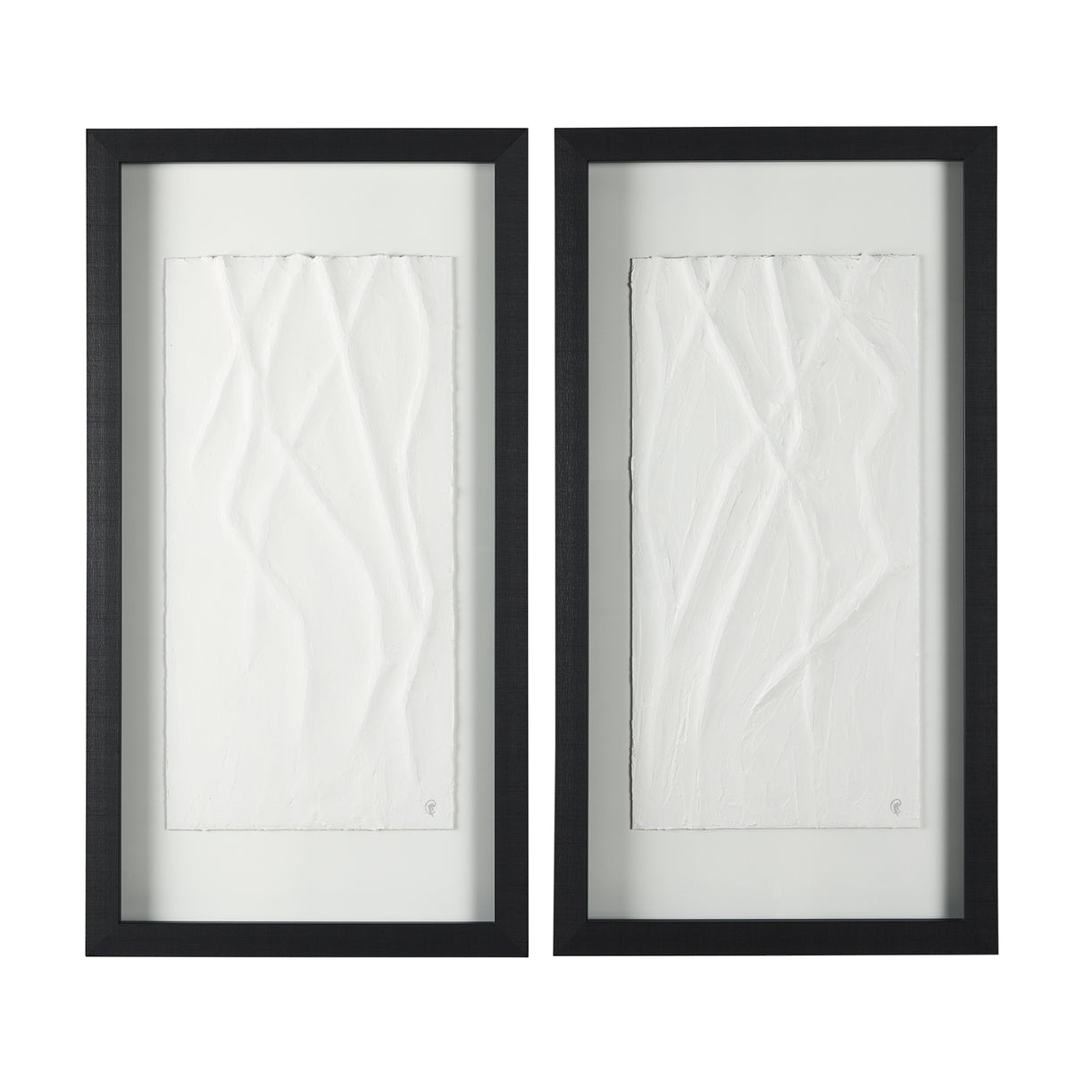 White Vines II (SET OF 2) by Studio M a handmade Original Framed 3D Textured Artwork under Glass from Mercana - Luna Furniture