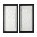 White Vines II (SET OF 2) by Studio M a handmade Original Framed 3D Textured Artwork under Glass from Mercana - Luna Furniture
