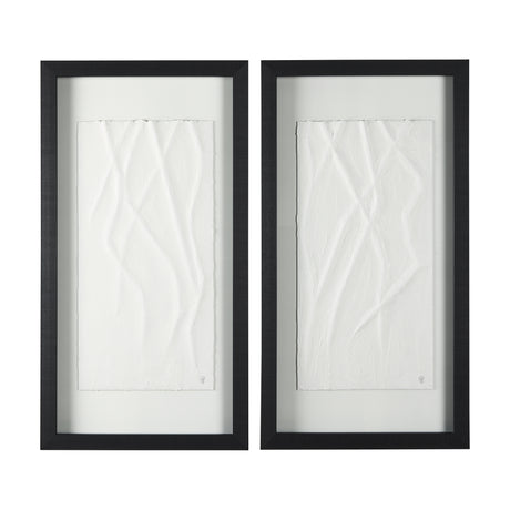 White Vines II (SET OF 2) by Studio M a handmade Original Framed 3D Textured Artwork under Glass from Mercana - Luna Furniture