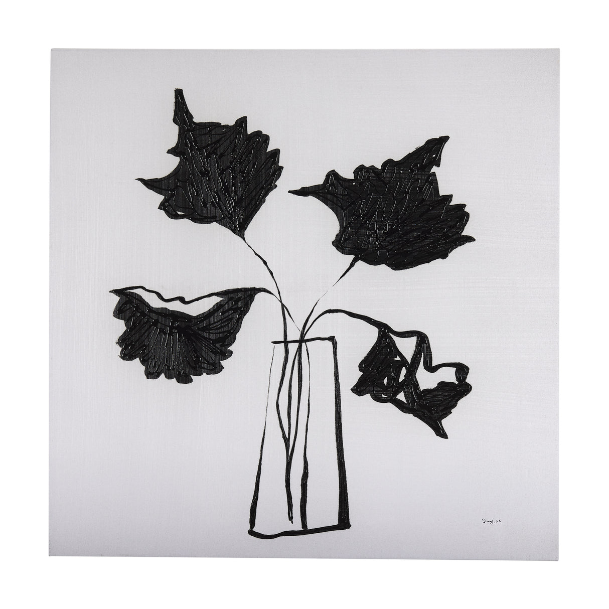 Organic Line DrawingII by Mercana Studio a Hand Embellished Textured Canvas from Mercana - Luna Furniture