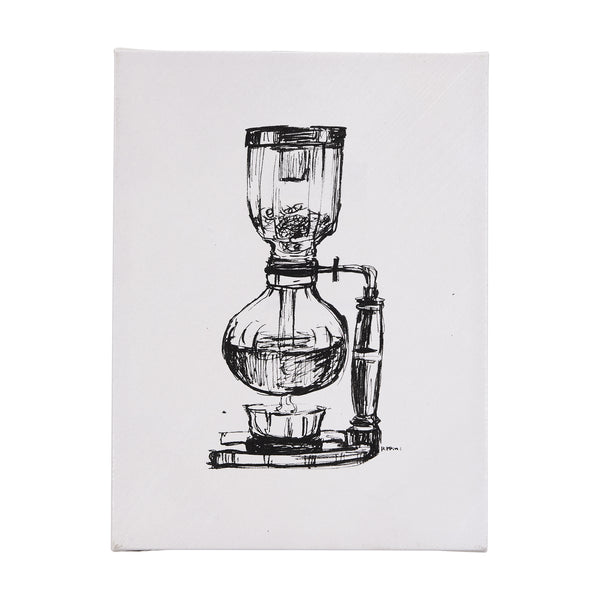 Siphon Coffee Maker by Mercana Studio a Hand Embellished Textured Canvas