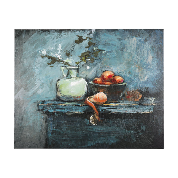 Still Life with Tangerine by Mercana Studio a Hand Embellished Textured Canvas