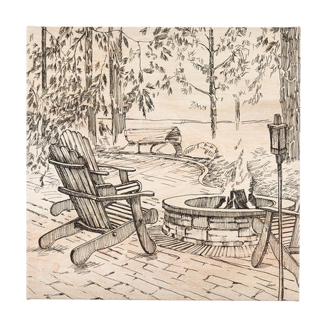 Fireside III by Mercana Studio a Hand Embellished Textured Canvas from Mercana - Luna Furniture