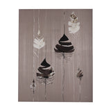 Rain of Feather Warm Gray by Mercana Studio a Hand Embellished Textured Canvas from Mercana - Luna Furniture