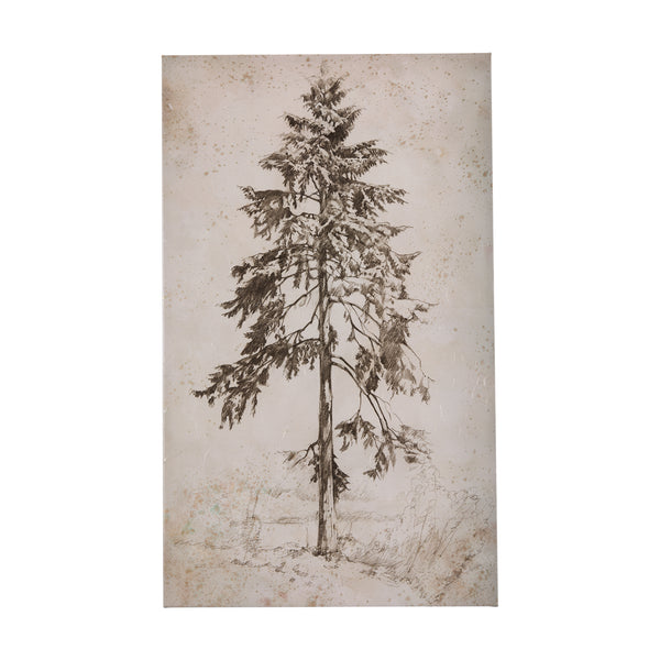 Westcoast Tree Drawing II by Mercana Studio a Hand Embellished Textured Canvas