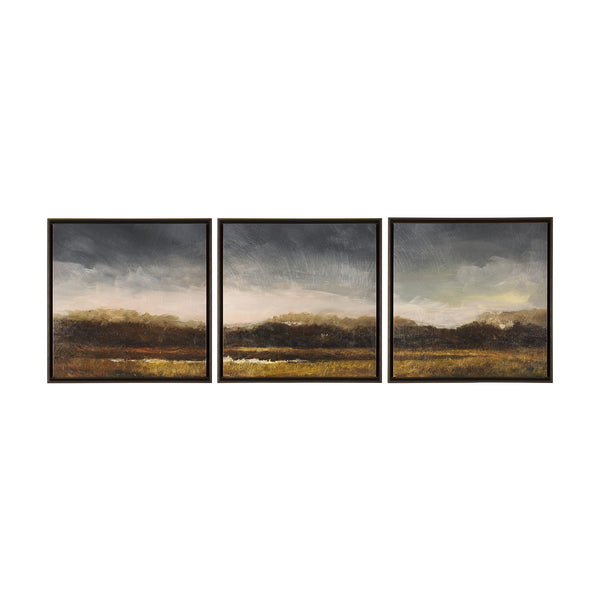 Rainy Landscape by Mercana Studio a Hand Embellished Textured Framed Canvas