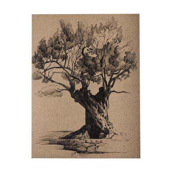 Tree Drawing I by Mercana Studio a Hand Embellished Textured Canvas