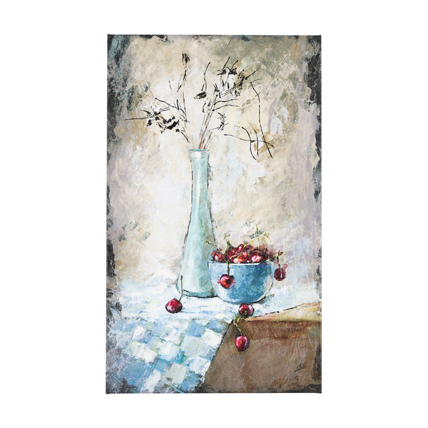 Still Life with Cherries by Mercana Studio a Hand Embellished Textured Canvas