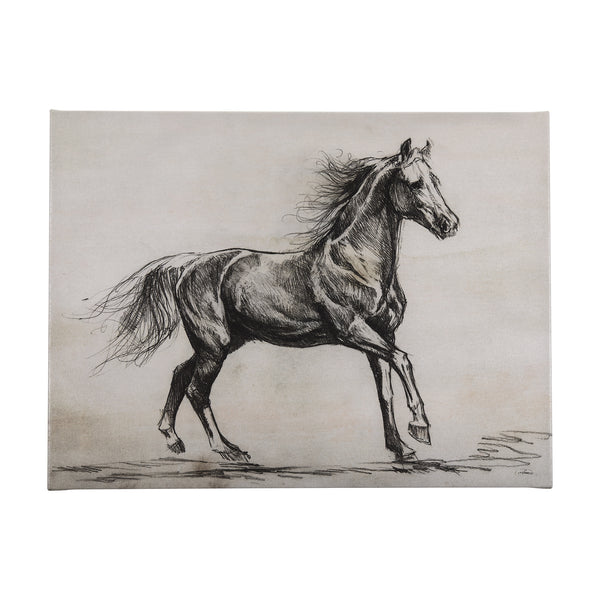 Old West Collection V ( Horse Sketch) by Mercana Studio a Hand Embellished Textured Canvas