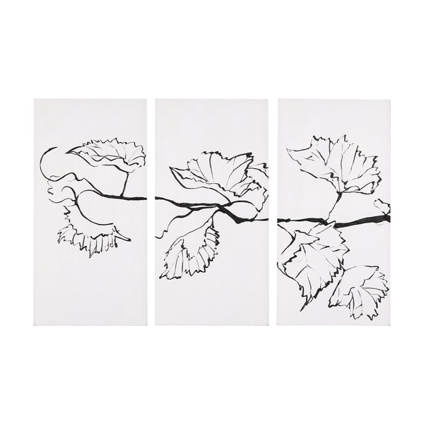 Begonia Vine (Left) by Mercana Studio a Hand Embellished Textured Canvas