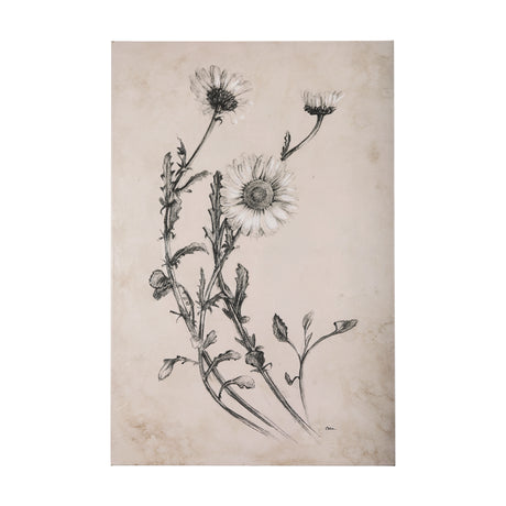 Chamomile Drawing I by Mercana Studio a Hand Embellished Textured Canvas from Mercana - Luna Furniture