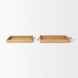 Hona Set of 2 Large Recatangular Nesting Water Hyacinth Trays from Mercana - Luna Furniture