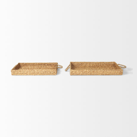 Hona Set of 2 Large Recatangular Nesting Water Hyacinth Trays from Mercana - Luna Furniture